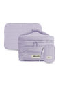 Kit de Acessórios Multifuncional com Necessaire, Porta Passaporte e Porta Notebook 14 Polegadas Puffer Maloa Lilás
