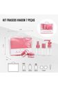 Kit de Frascos para Viagem de 7 Peças Rosa