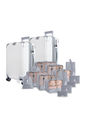 Kit Mala de Bordo 10kg e 23kg  Brasil Maloa Branco PC e ABS com 2 Kits Organizadores Travel To Live Cinza