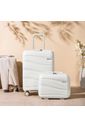 Kit de Malas de Viagem 3 Peças e Frasqueira em Polipropileno Ibiza Maloa Branco Kit de Malas de Viagem 3 Peças e Frasqueira em Polipropileno Ibiza Maloa Branco