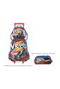 Kit Bolsa Escolar Infantil com Lancheira e Estojo Hot Wheels Vermelho Kit Bolsa Escolar Infantil com Lancheira e Estojo Hot Wheels Vermelho