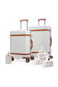 Kit de Mala de Viagem Pequena 10kg e Média 23kg Roma com Kit Necessaire Washbag e Tag Decorativa Branca