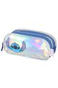 Estojo Escolar Infantil Pequeno Holográfico Stitch Prata Estojo Escolar Infantil Pequeno Holográfico Stitch Prata