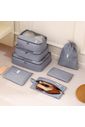 Kit Mala de Bordo 10kg e 23kg  Brasil Maloa Branco PC e ABS com 2 Kits Organizadores Travel To Live Cinza