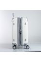 Kit Mala de Viagem Pequena de Bordo 10kg Brasil Branco e Mala Brasil Grande 32kg Branco Kit Mala de Viagem Pequena de Bordo 10kg Brasil Branco e Mala Brasil Grande 32kg Branco