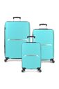 Kit de Malas de Viagem 3 Peças em Polipropeleno Milão Azul Claro Kit de Malas de Viagem 3 Peças em Polipropeleno Milão Azul Claro