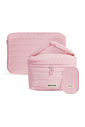 Kit de Acessórios Multifuncional com Necessaire, Porta Passaporte e Porta Notebook 14 Polegadas Puffer Maloa Rosa Kit de Acessórios Multifuncional com Necessaire, Porta Passaporte e Porta Notebook 14 Polegadas Puffer Maloa Rosa