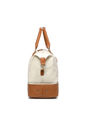 Bolsa de Viagem em Lona Weekend Maloa Bege com Marrom Bolsa de Viagem em Lona Weekend Maloa Bege com Marrom