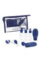 Kit de Frascos e Nécessaire para Viagem de 10 Peças Premium Azul Kit de Frascos e Nécessaire para Viagem de 10 Peças Premium Azul