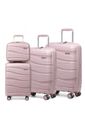 Kit de Malas de Viagem 3 Peças e Frasqueira em Polipropileno Ibiza Maloa Rosa Kit de Malas de Viagem 3 Peças e Frasqueira em Polipropileno Ibiza Maloa Rosa