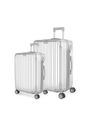 Kit Mala de Viagem Pequena de Bordo 10kg Brasil Prata e Mala Brasil Grande 32kg Prata Kit Mala de Viagem Pequena de Bordo 10kg Brasil Prata e Mala Brasil Grande 32kg Prata