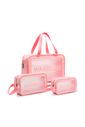 Kit Malas de Bordo 10kg Belgica Maloa Rosa e Preto em Policarbonato com Kit Washbag Rosa Kit Malas de Bordo 10kg Belgica Maloa Rosa e Preto em Policarbonato com Kit Washbag Rosa