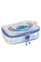 Kit Mochila Escolar Infantil com Estojo e Lancheira Holográfica Stitch Prata