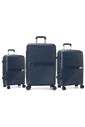 Kit Mala de Viagem 3 Peças em Polipropeleno Granada Marinho com Expansor Kit Mala de Viagem 3 Peças em Polipropeleno Granada Marinho com Expansor