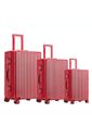 Kit de Malas de Viagem 3 Peças Policarbonato Âmbar Intract Vermelho Kit de Malas de Viagem 3 Peças Policarbonato Âmbar Intract Vermelho