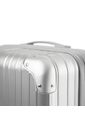 Kit Mala de Viagem Pequena de Bordo 10kg Brasil Prata e Mala Brasil Grande 32kg Prata Kit Mala de Viagem Pequena de Bordo 10kg Brasil Prata e Mala Brasil Grande 32kg Prata