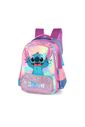 Mochila Escolar Infantil Stitch Happy em Plush com Glitter Roxo