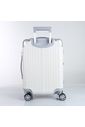Kit Mala de Viagem Pequena de Bordo 10kg Brasil Branco e Mala Brasil Grande 32kg Branco Kit Mala de Viagem Pequena de Bordo 10kg Brasil Branco e Mala Brasil Grande 32kg Branco
