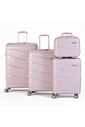 Kit de Malas de Viagem 3 Peças e Frasqueira em Polipropileno Ibiza Maloa Rosa Kit de Malas de Viagem 3 Peças e Frasqueira em Polipropileno Ibiza Maloa Rosa