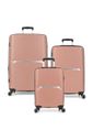 Kit de Malas de Viagem 3 Peças em Polipropeleno Milão Rose Kit de Malas de Viagem 3 Peças em Polipropeleno Milão Rose