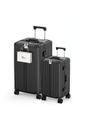 Kit Mala de Viagem BAÚ Pequena 10kg e Grande 32kg Policarbonato Holanda Maloa Preto Kit Mala de Viagem BAÚ Pequena 10kg e Grande 32kg Policarbonato Holanda Maloa Preto