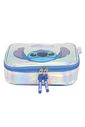 Kit Escolar Infantil com Mochila de Ombro, Lancheira e Estojo Grande Holográfico Stitch Prata