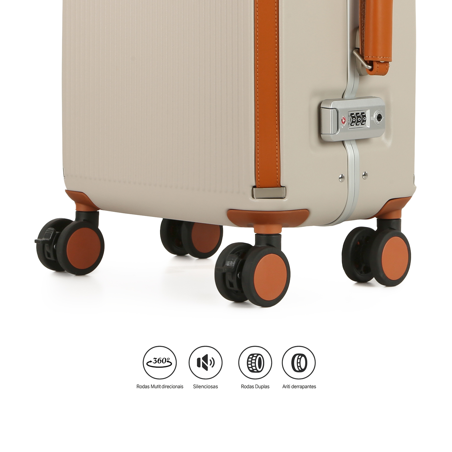 Mala de Viagem Pequena de Bordo 10kg em Policarbonato Vienna Maloa Bege Mala de Viagem Pequena de Bordo 10kg em Policarbonato Vienna Maloa Bege