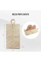 Bolsa Porta Sapato Listras Bege