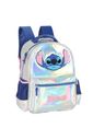 Mochila Escolar Infantil Holográfica Stitch Prata
