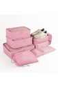 Kit de Mala Pequena de Bordo 10 kg Bélgica Rosa, Kit Frascos 7 Pecas, Organizador Sapato, Organizador Colorful Life e Home Spray Aroma`loa