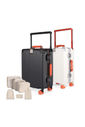 Kit Malas de Bordo 10kg Veneza Maloa Branco e Preto em Policarbonato com Kit Organizador 7 Peças Bege