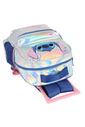 Mochila com Rodinhas Escolar Infantil Holográfica Stitch Prata