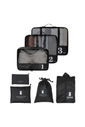 Kit Malas de Viagem 32kg Holanda Bau Maloa Branco e Preto com 2 Kits Organizadores Branco e Preto