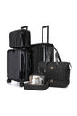 Kit Mala de Bordo 10kg, 23kg e Frasqueira Brasil Maloa Preto PC e ABS com Bolsa Nomad Preto Kit Mala de Bordo 10kg, 23kg e Frasqueira Brasil Maloa Preto PC e ABS com Bolsa Nomad Preto