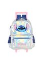 Kit Escolar Infantil Completo Stitch Holográfico Prata