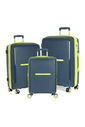 Kit de Malas de Viagem 3 Peças Polipropileno com Expansor Jade Marinho Kit de Malas de Viagem 3 Peças Polipropileno com Expansor Jade Marinho