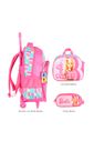 Kit Mochila Escolar Infantil com Estojo e Lancheira Barbie Violeta