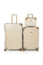 Compre Kit de Malas de Viagem Toronto Bege Media 23kg, Grande 32kg e Frasqueira e GANHE 2 Capas Transparentes Cinza