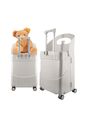 Kit de Malas de Viagem Média 23 kg e Pequena de Bordo 10kg com Assento Infantil PC Grécia Maloa Branco Kit de Malas de Viagem Média 23 kg e Pequena de Bordo 10kg com Assento Infantil PC Grécia Maloa Branco