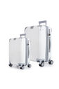 Kit Mala de Viagem Pequena de Bordo 10kg Brasil Branco e Mala Brasil Grande 32kg Branco Kit Mala de Viagem Pequena de Bordo 10kg Brasil Branco e Mala Brasil Grande 32kg Branco