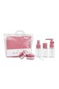 Kit de Frascos para Viagem de 7 Peças Rosa