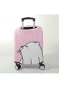 Capa de Mala Maloa Alça Tradicional Urso sem Curso Lingua Rosa