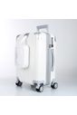 Kit Mala de Viagem Pequena de Bordo 10kg Brasil Branco e Mala Brasil Grande 32kg Branco Kit Mala de Viagem Pequena de Bordo 10kg Brasil Branco e Mala Brasil Grande 32kg Branco