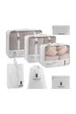 Kit Malas de Viagem 32kg Holanda Bau Maloa Branco e Preto com 2 Kits Organizadores Branco e Preto
