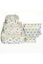 Kit Organizador De Mala 6 Peças Cactos Branco