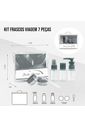 Kit de Frascos para Viagem de 7 Peças Cinza