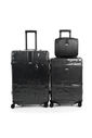 Compre Kit de Malas de Viagem Toronto Preto Media 23kg, Grande 32kg e Frasqueira e Leve 2 Capas Transparentes Preto