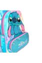 Mochila Escolar Infantil Stitch Happy em Plush com Glitter Azul