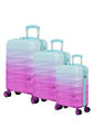 Kit de Mala de Viagem 3 Peças Gradiente Colors Policarbonato Com ABS Azul com Rosa Kit de Mala de Viagem 3 Peças Gradiente Colors Policarbonato Com ABS Azul com Rosa