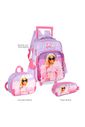 Kit Mochila Escolar Infantil com Estojo e Lancheira Barbie Pink